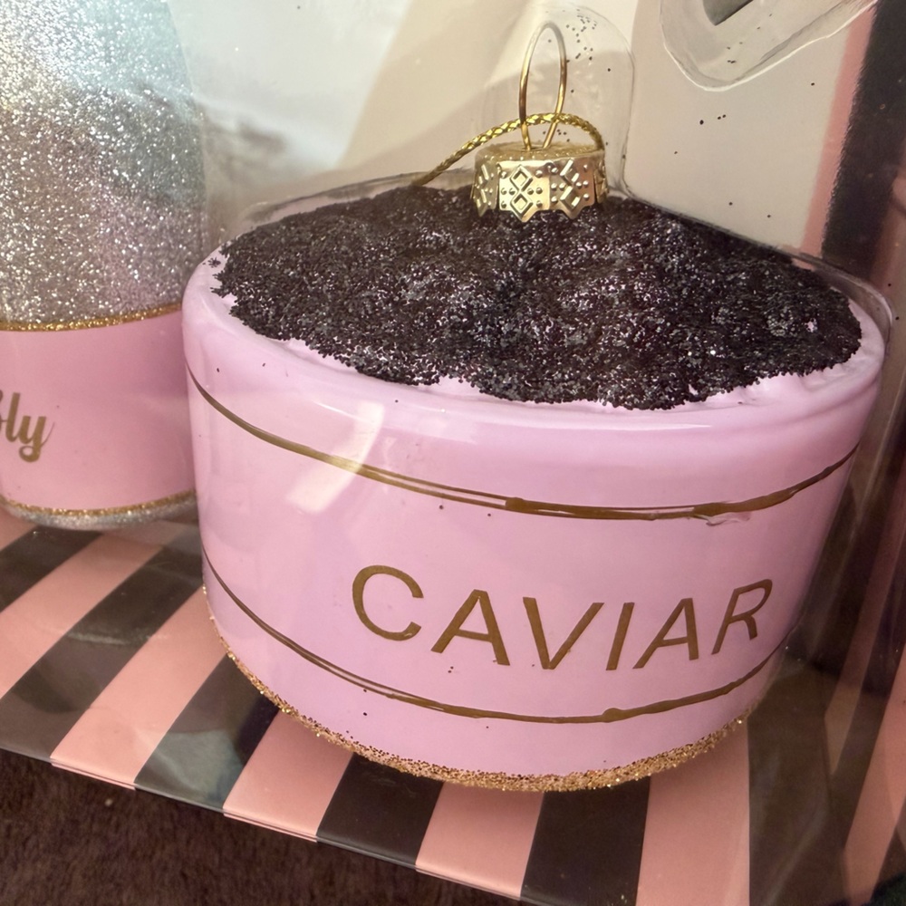 Saks Fifth Avenue Sparkling Wine & Caviar Ornament Set of Three (3) - Picture 5 of 7